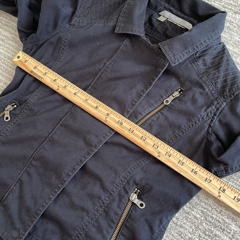 Athleta Black Zipper Moto Zip Jacket Size XS Lightweight Stretch Cotton Stretch - Picture 7 of 15